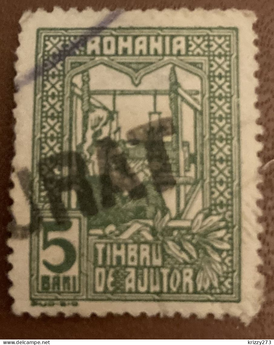 Romania 1918 Tax Due The Queen Weaving 5B - Used - Revenue Stamps
