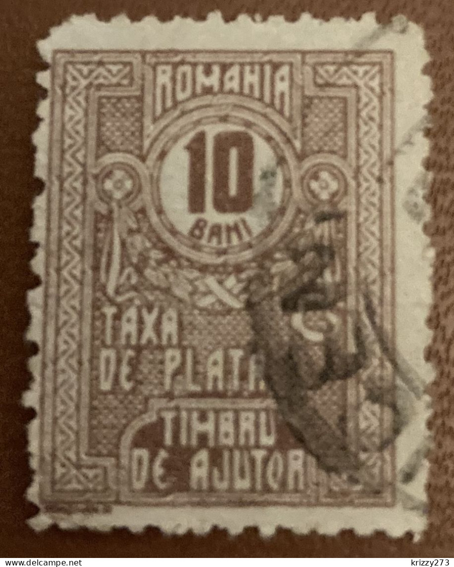 Romania 1922 Tax Due Numeral 10B - Used - Fiscale Zegels