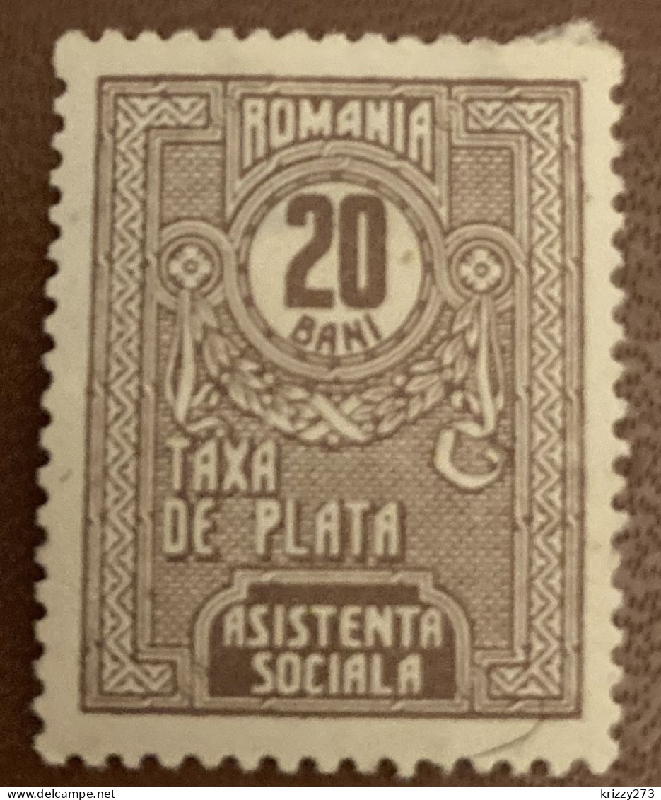 Romania 1922 Tax Due Numeral 20B - Used - Fiscale Zegels