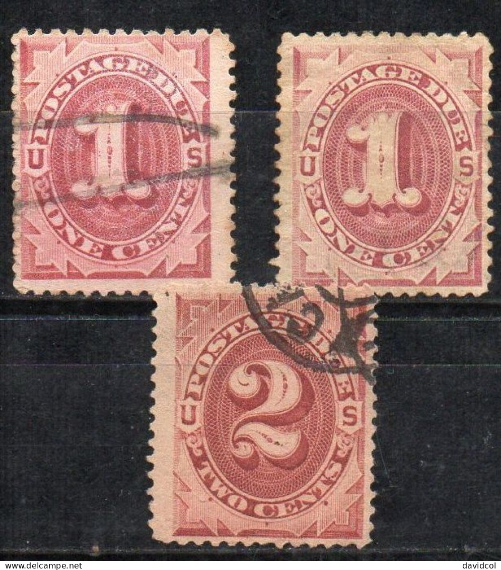 2633C - US.1884 - POSTAGE DUE STAMPS -SC#: J15-J16 -MH/USED - CV$ 76.00 - Postage Due