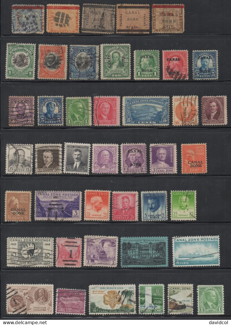 2637- CANAL ZONE (PANAMA) - 1904-1975 - MIXED LOT MNH / USED STAMPS X 67 DIFF. HIGH CATALOGUE VALUE- SEE SCANS - Zona Del Canale / Canal Zone