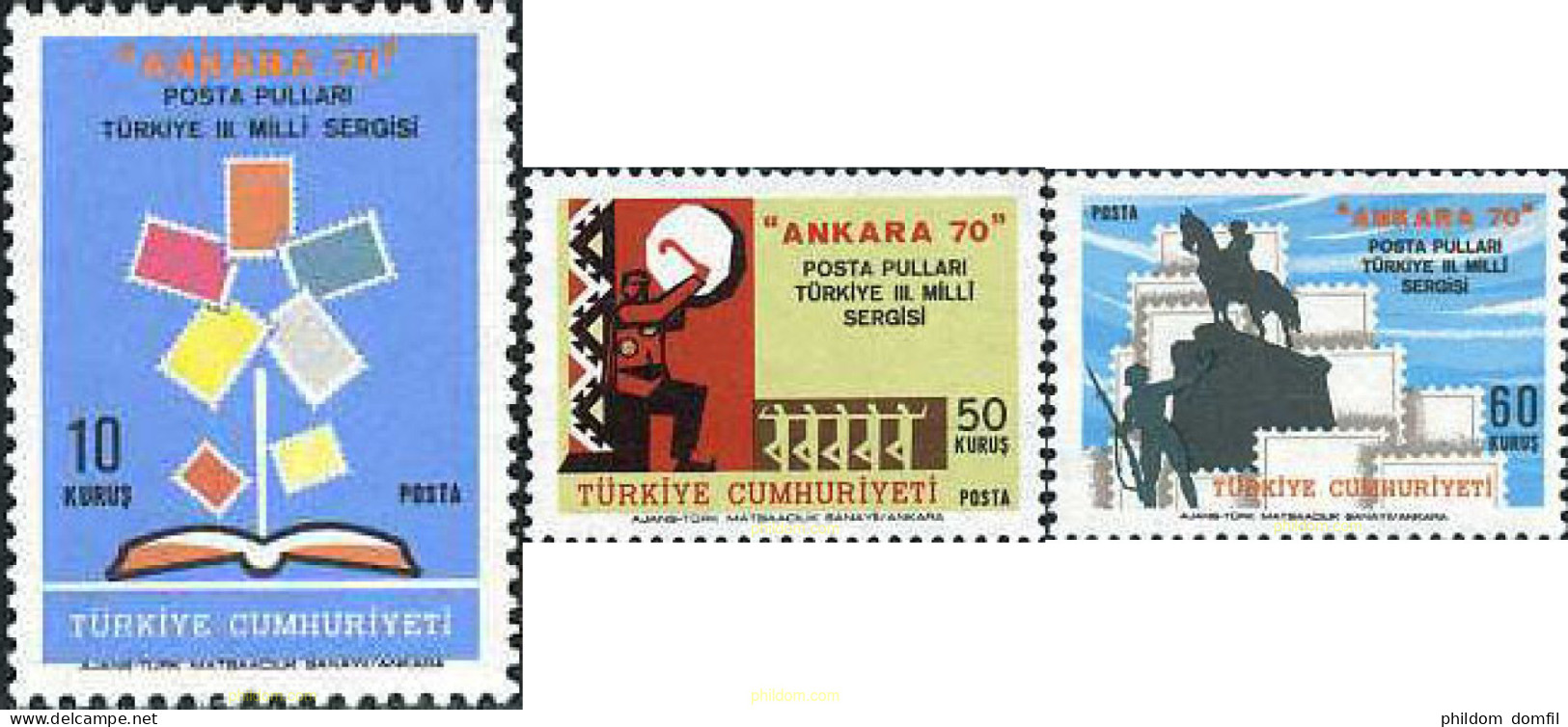172702 MNH TURQUIA 1970 ANKARA 70. 3ª EXPOSICION NACIONAL DE SELLOS DE TURQUIA, EN ANKARA - Lots & Serien