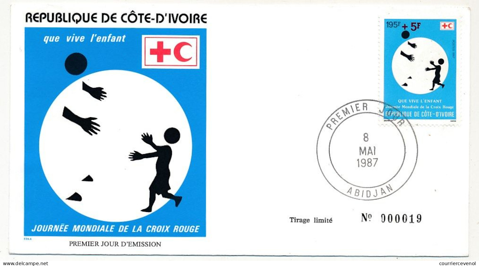 Côte D'Ivoire => Enveloppe FDC - Journée Nationale De La Croix-Rouge / Que Vive L'enfant - ABIDJAN - 8 Mai 1987 - Costa De Marfil (1960-...)