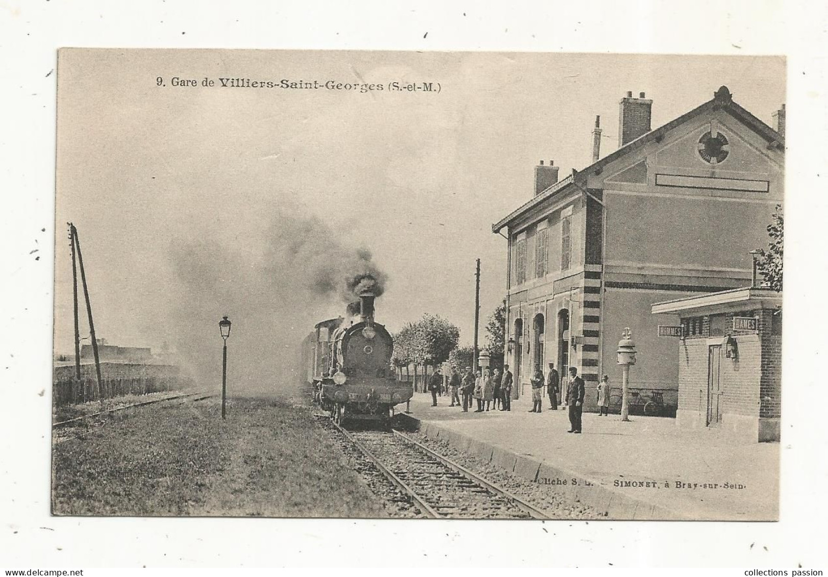 Cp, Chemin De Fer,  La Gare Avec Train ,77 , VILLIERS SAINT GEORGES , écrite 1924 - Estaciones Con Trenes