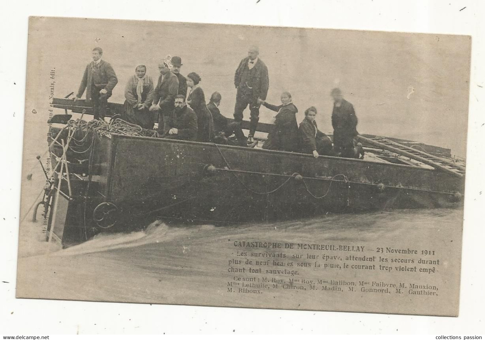 Cp, Catastrophe De Chemin De Fer , 49, MONTREUIL-BELLAY, 1911, Les Survivants,  Vierge - Disasters