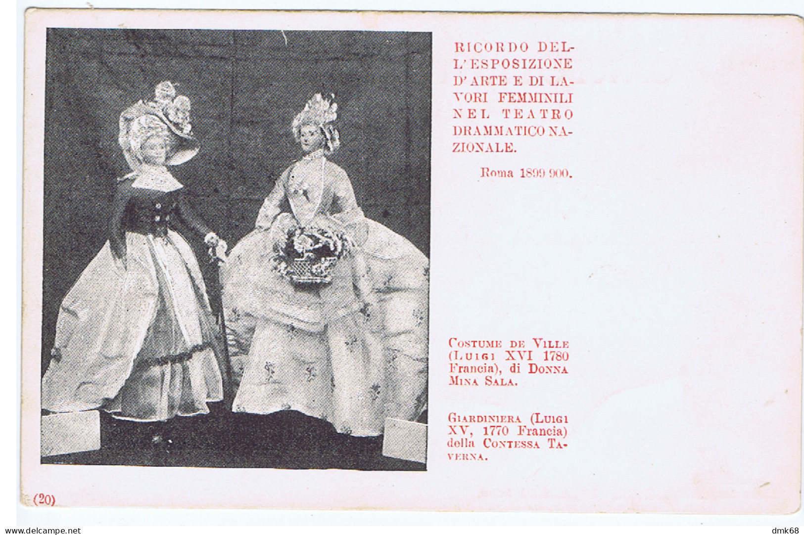 ROMA - RICORDO ESPOSIZIONE DI LAVORI FEMMINILI 1899/900 - COSTUME DE VILLE / GIARDINIERA (15497) - Exhibitions