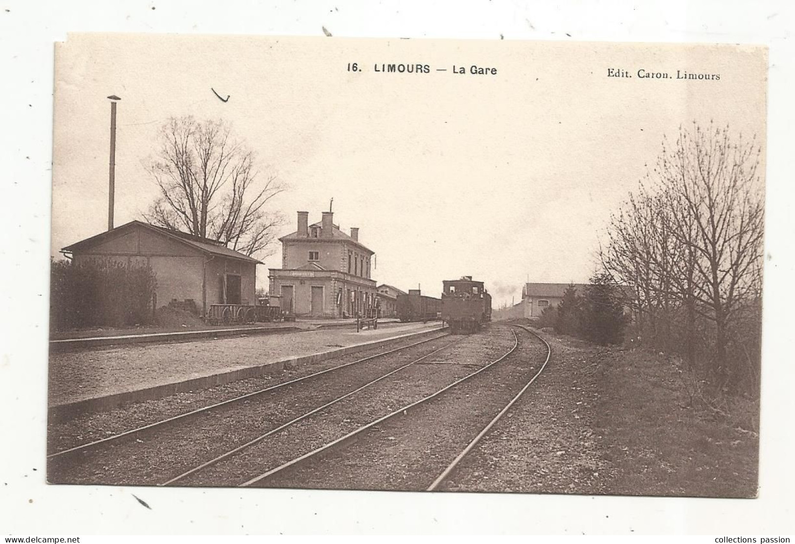 Cp, Chemin De Fer, La Gare Avec Train , 91 , LIMOURS,  écrite - Estaciones Con Trenes