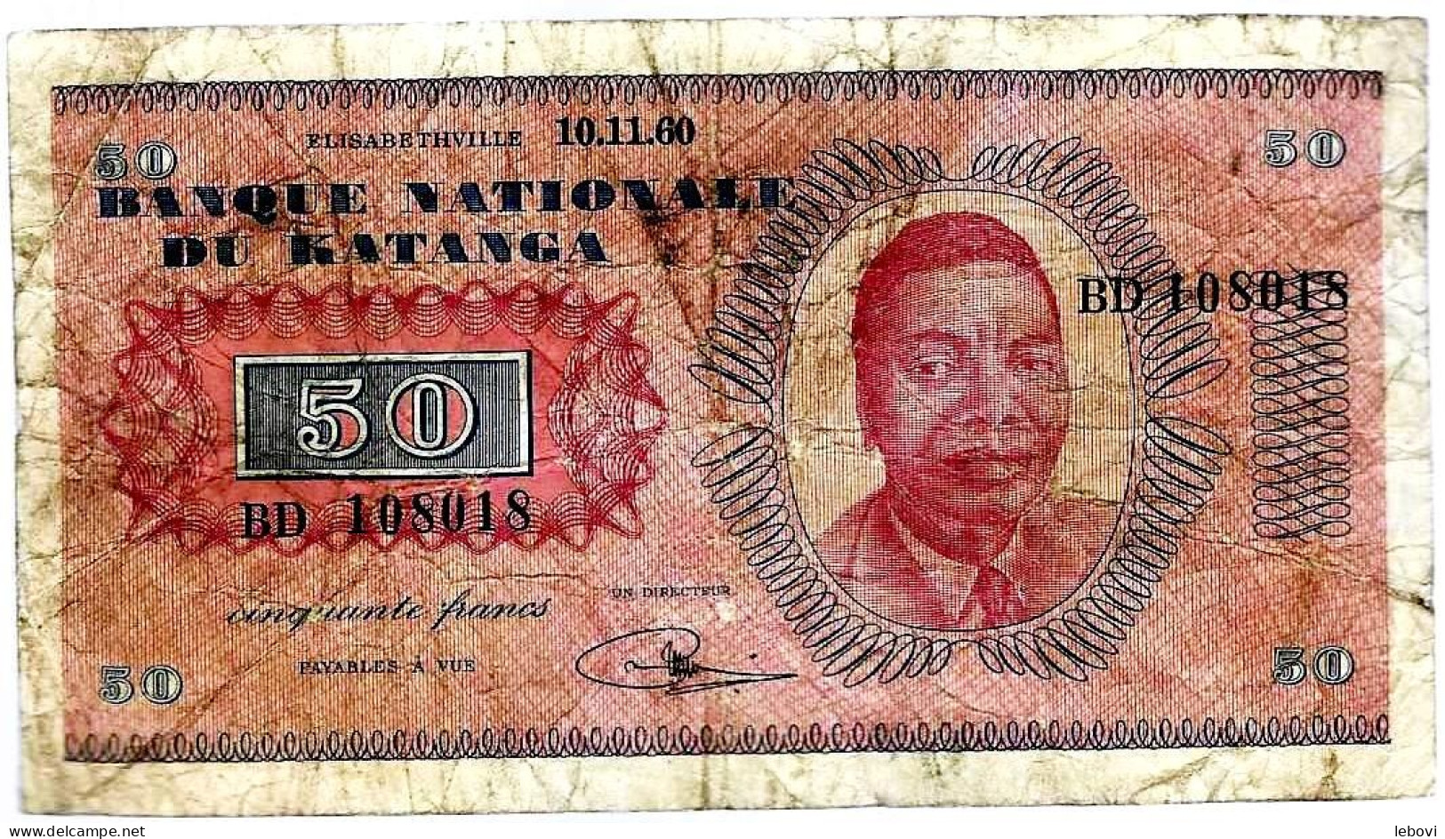 KATANGA - 50 Francs 10.11.60 - République Démocratique Du Congo & Zaïre