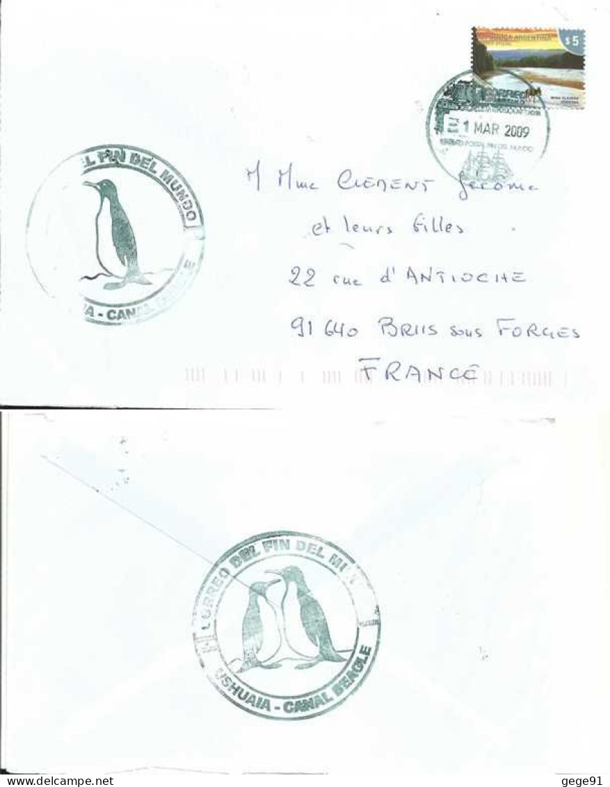 YT 2778 - Rivière - Mina Clavero - Lettre De Ushuaia Pour La France - Musée De La Fin Du Monde - Lettres & Documents