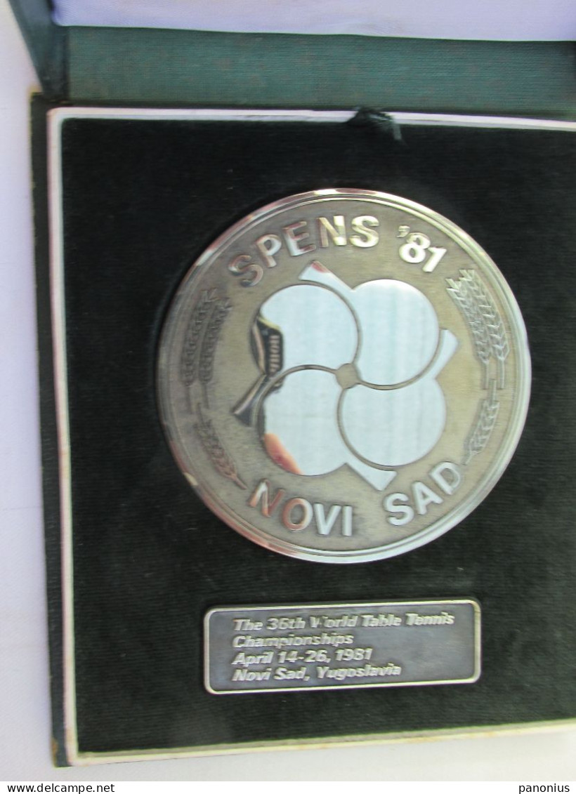 Table Tennis Tischtennis Ping Pong - SPENS The 36th World Championships 1981. Novi Sad Serbia Yugoslavia, Medal With Box - Tennis Tavolo