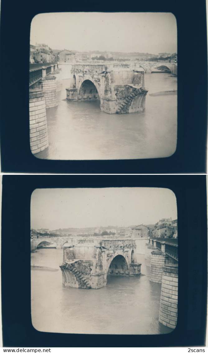 Italie - ROME - ROMA - Plaque De Verre Ancienne (1906) - Ancien Pont Émilius - Bridges