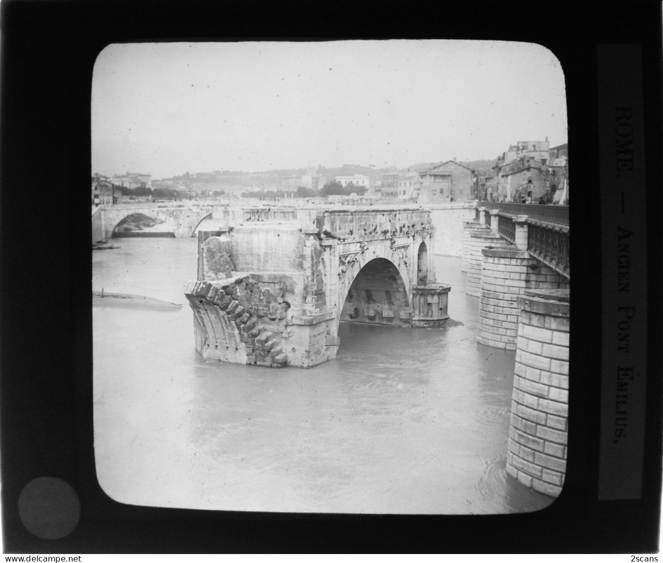 Italie - ROME - ROMA - Plaque De Verre Ancienne (1906) - Ancien Pont Émilius - Ponts