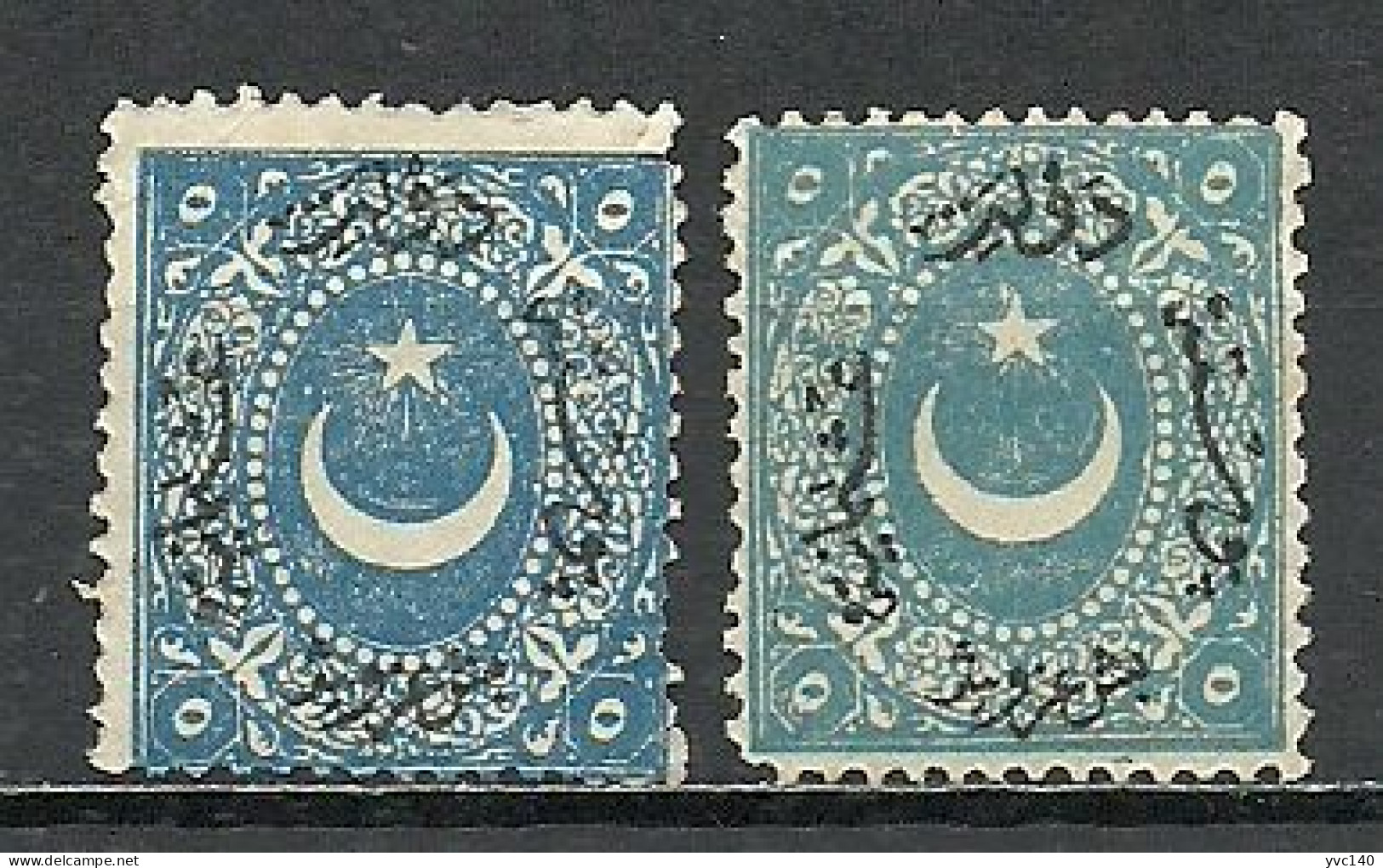 Turkey; 1868 Duloz Postage Stamp 5 K. "Color Variety" (Grey-Blue) - Nuevos