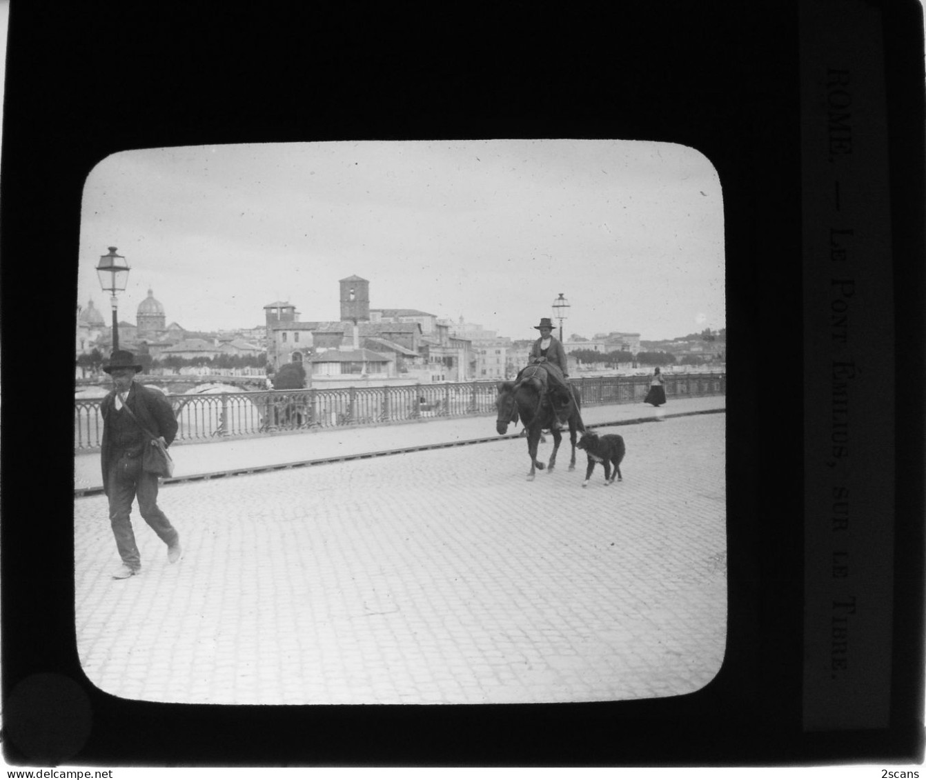 Italie - ROME - ROMA - Plaque De Verre Ancienne (1906) - Le Pont Émilius, Sur Le Tibre - Ponts