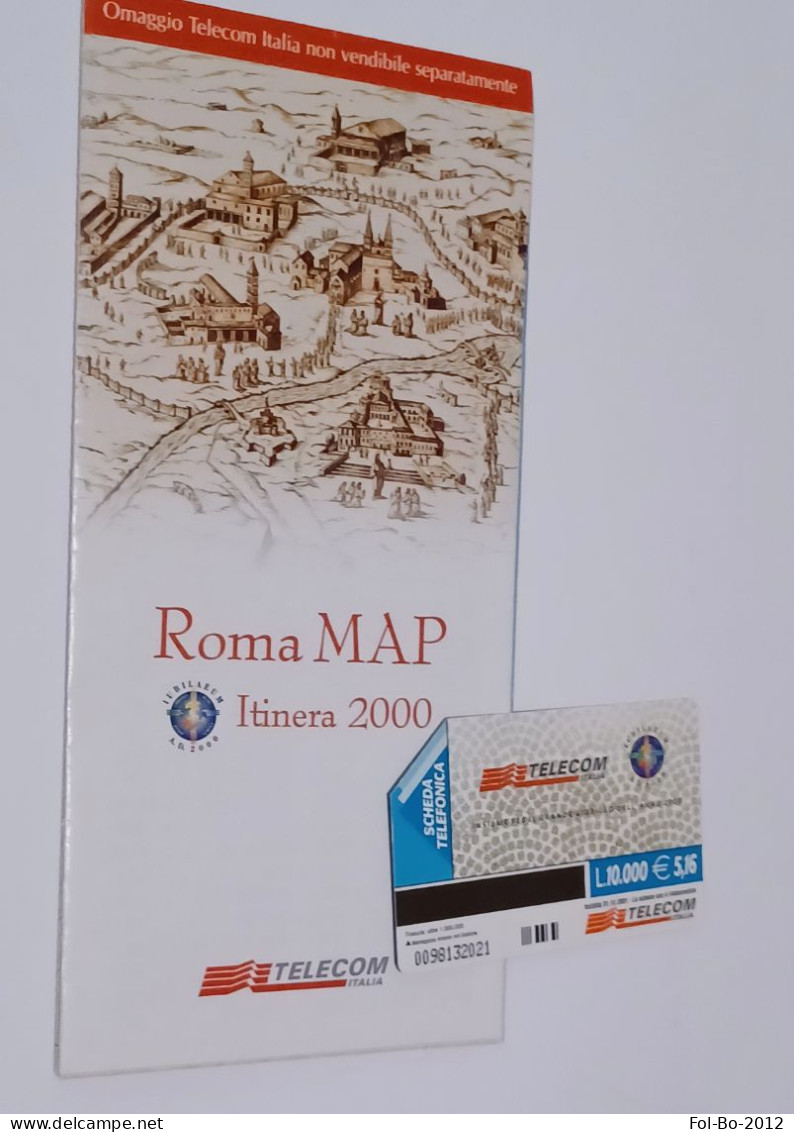 Telecom 31/12/2001 Scheda+Roma Map Itinera 2000 - Vaticano