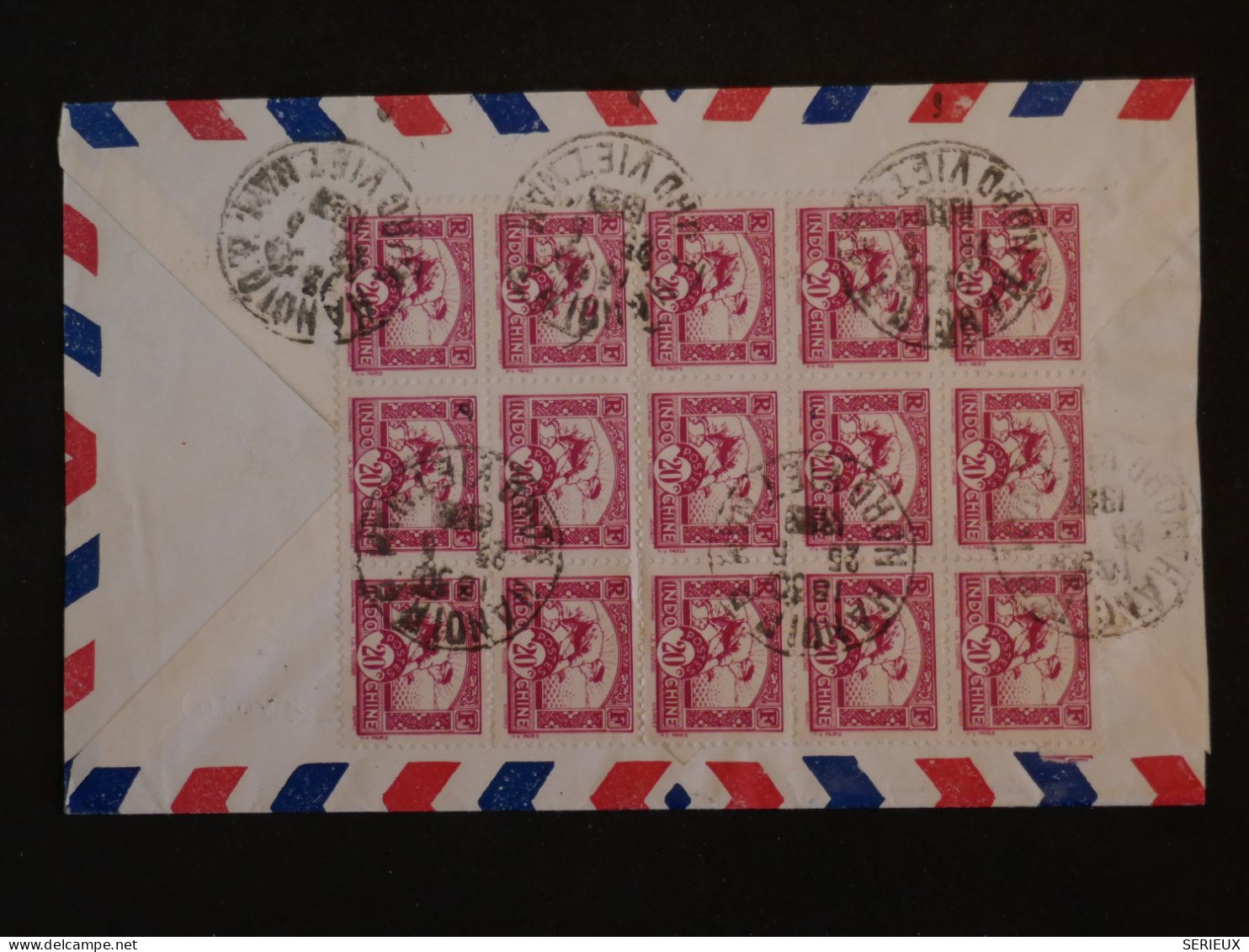 BQ16  INDOCHINE NORD VIETNAM BELLE LETTRE  RR 1957 HANOI A ANNEMASSE  FRANCE   +BLOC 15 TP +HORLOGERIE++ - Lettres & Documents