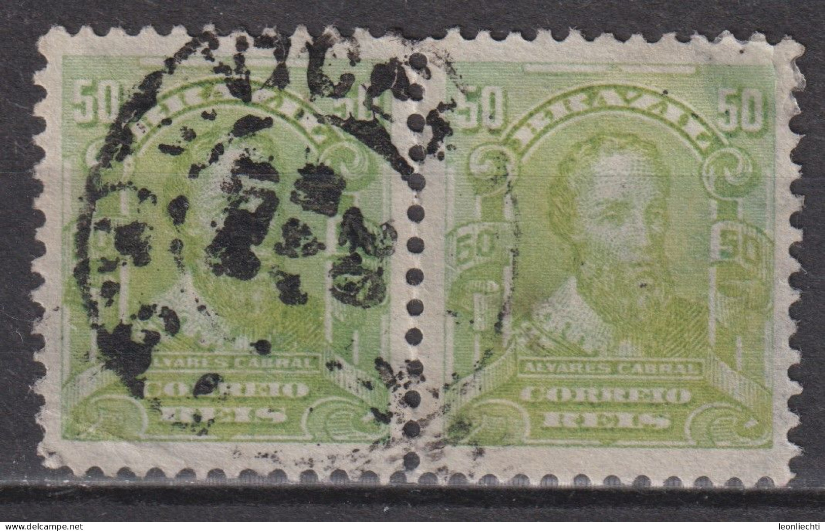 1915 Brasilien Mi:BR 181, Yt:BR 130a, Sg:BR 263, Pedro Alvares Cabral (1467-1520),    Personalities And Liberty Allegory - Gebraucht