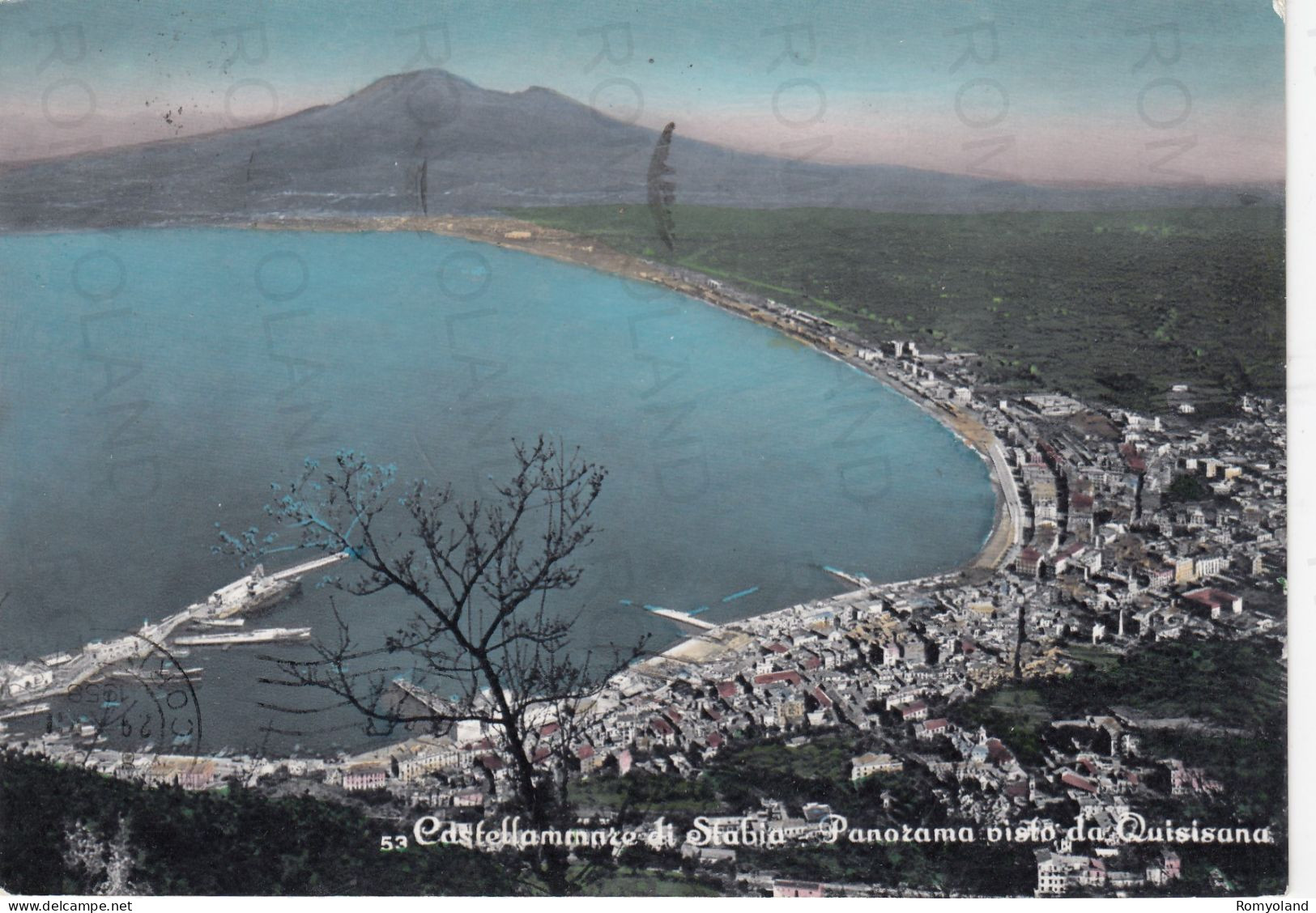 CARTOLINA  CASTELLAMMARE DI STABIA,CAMPANIA-PANORAMA VISTO DA QUISISANA-MARE,SOLE,VACANZA,BELLA ITALIA,VIAGGIATA 1958 - Castellammare Di Stabia