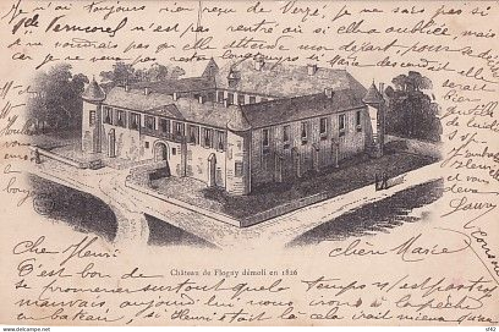 CHATEAU DE FLOGNY DEMOLI EN 1826                     PRECURSEUR - Flogny La Chapelle