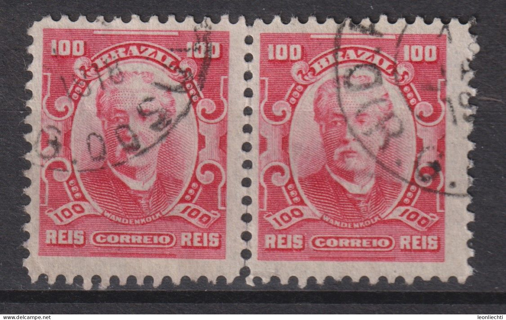 1906 Brasilien Mi:BR 166b Scharlachrot, Eduardo Wandenkolk (1838-1902) Personalities And Liberty Allegory - Used Stamps