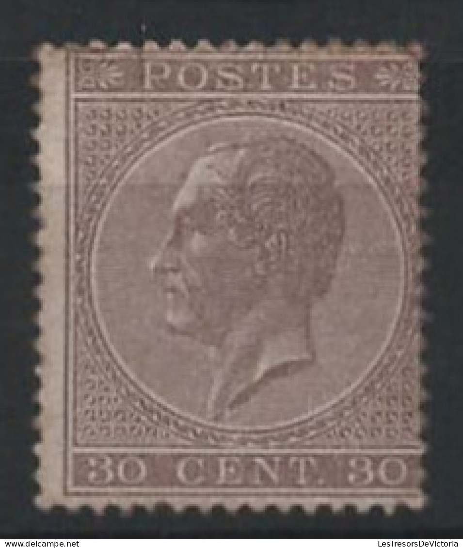 TIMBRE Belgique - COB 19a * 30c - 1865 - Cote 550 - 1865-1866 Profilo Sinistro