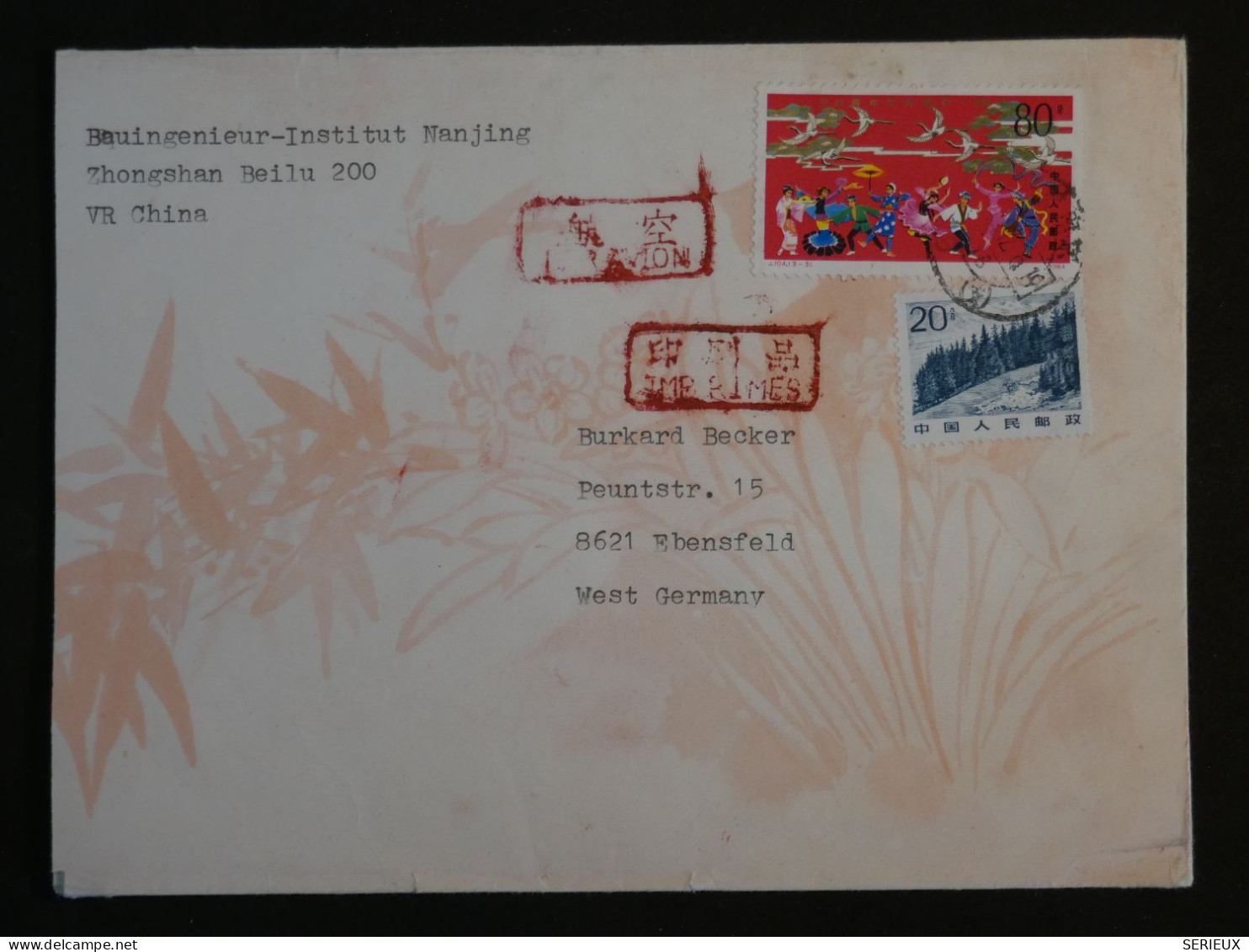 BQ16 CHINA  BELLE LETTRE  1970  A EBENSFELD GERMANY   ++AFF. INTERESSANT+ - Covers & Documents