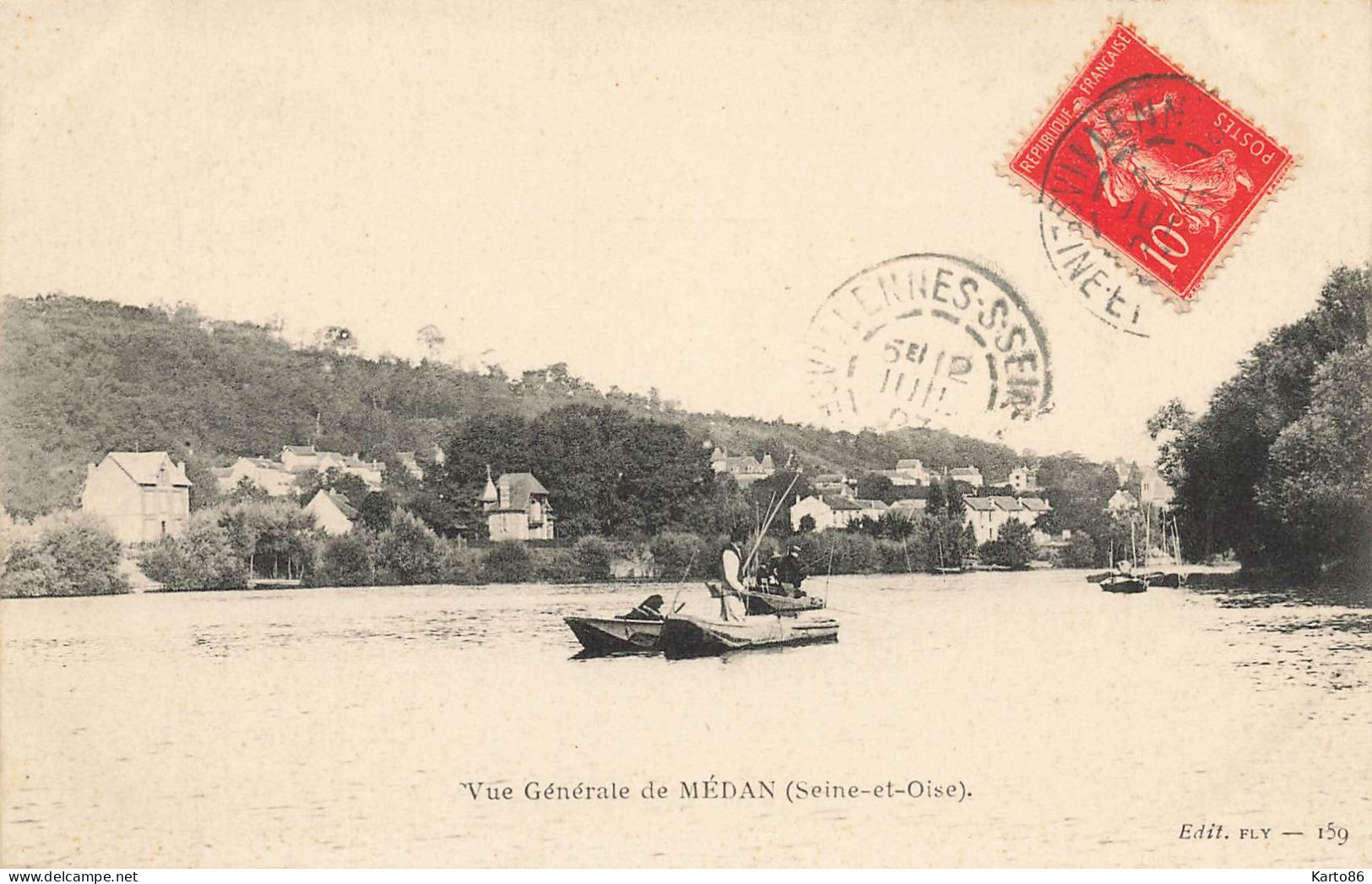 Médan * Vue Générale Sur La Commune * Pêcheurs Pêche à La Ligne - Medan