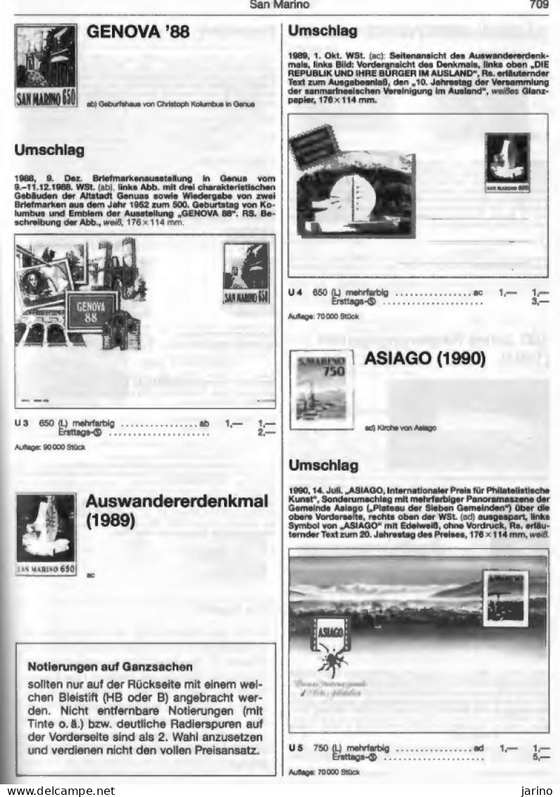 Ganzsachen Stationery Michel West Europa 2003/2004 via PDF on CD, 978 Seiten, San Marino 13 Seiten Ganzsachen