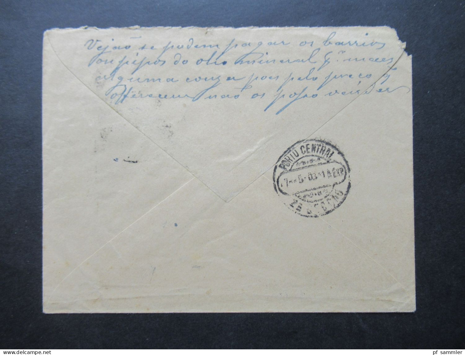 Portugal 1903 Ganzsachen Umschlag 25 Reis Mit Zusatzfrankatur 25 Reis Mit Ank. Stempel - Postwaardestukken