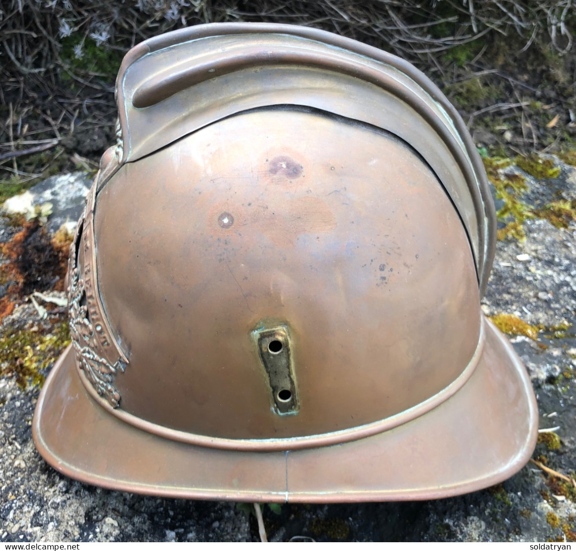 Original WW1 Casque Pompier 1895 Français De BELLOT (seine Et Marne ) - Feuerwehr