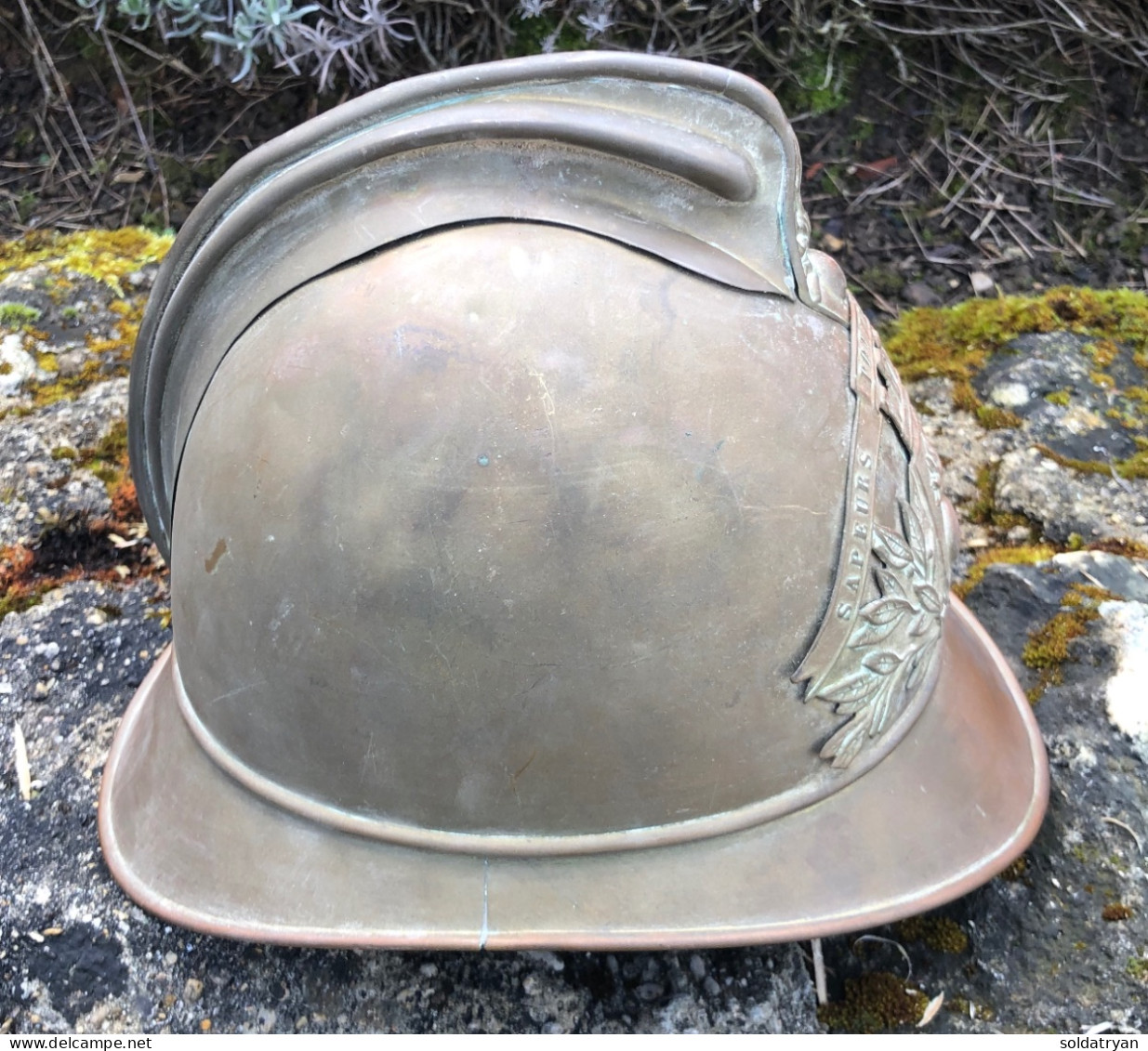 Original WW1 Casque Pompier 1895 Français De BELLOT (seine Et Marne ) - Feuerwehr