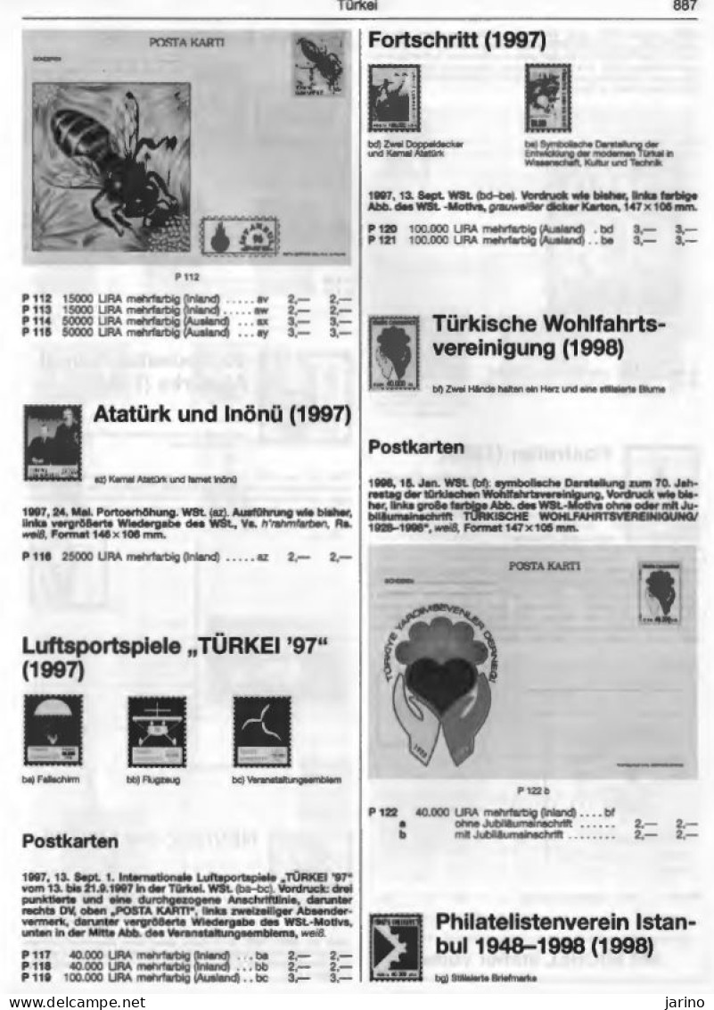 Ganzsachen Stationery Michel West Europa 2003/2004 via PDF on CD, 978 Seiten, Turkei 23 Seiten Ganzsachen