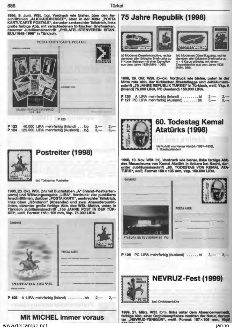 Ganzsachen Stationery Michel West Europa 2003/2004 via PDF on CD, 978 Seiten, Turkei 23 Seiten Ganzsachen