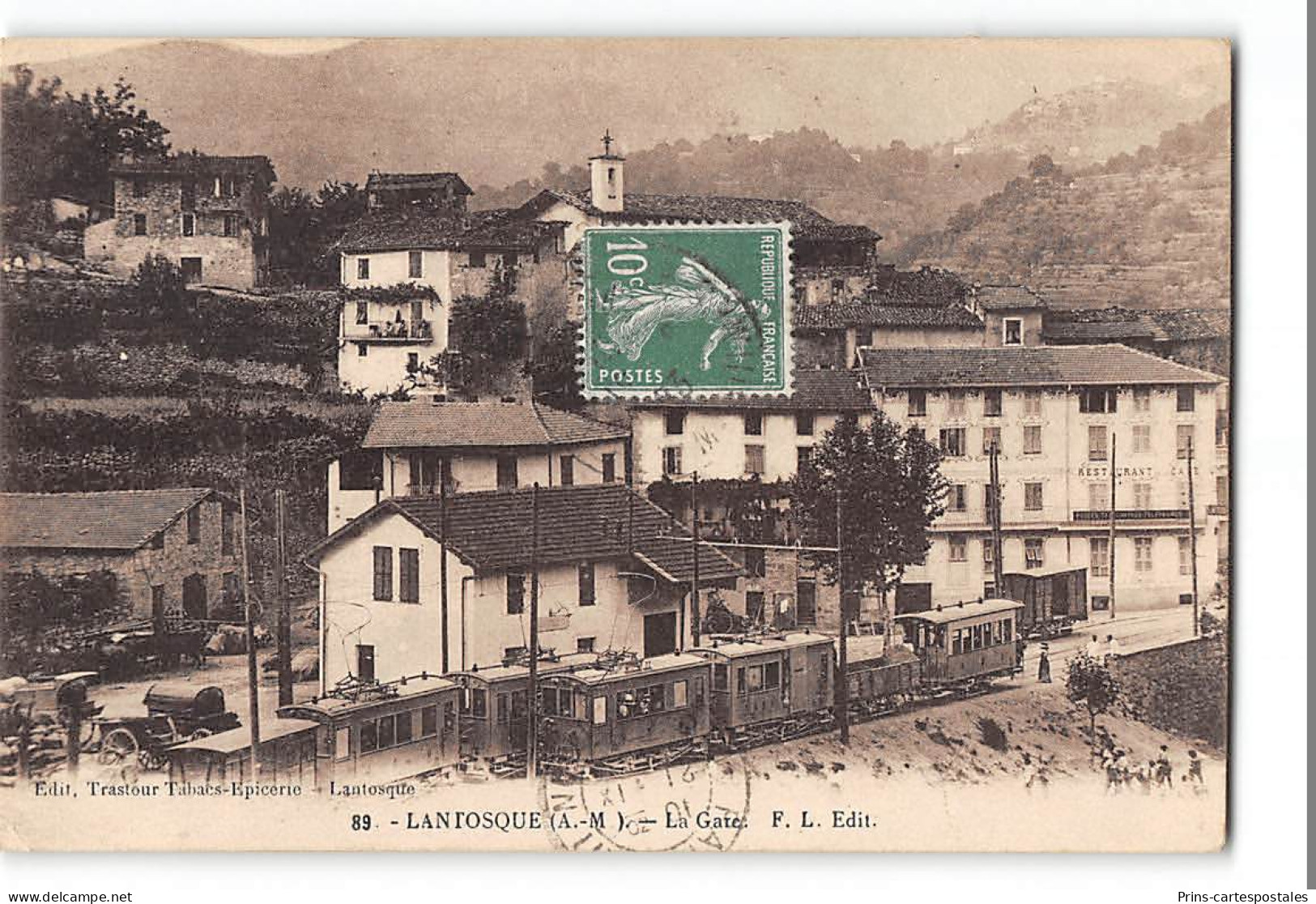 CPA 06 Lantosque La Gare Et Le Tramway - Lantosque