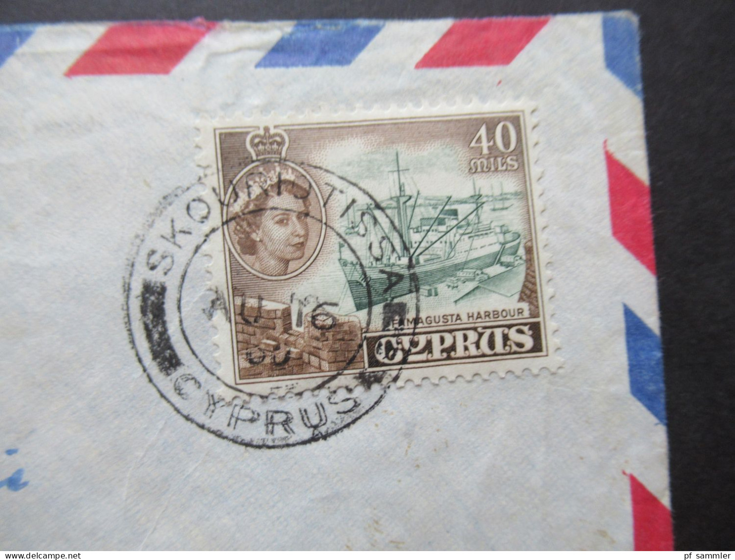 GB Kolonie Zypern / Cyprus Stempel Skouriotissa Luftpost  Nach Obernkirchen - Cyprus (...-1960)