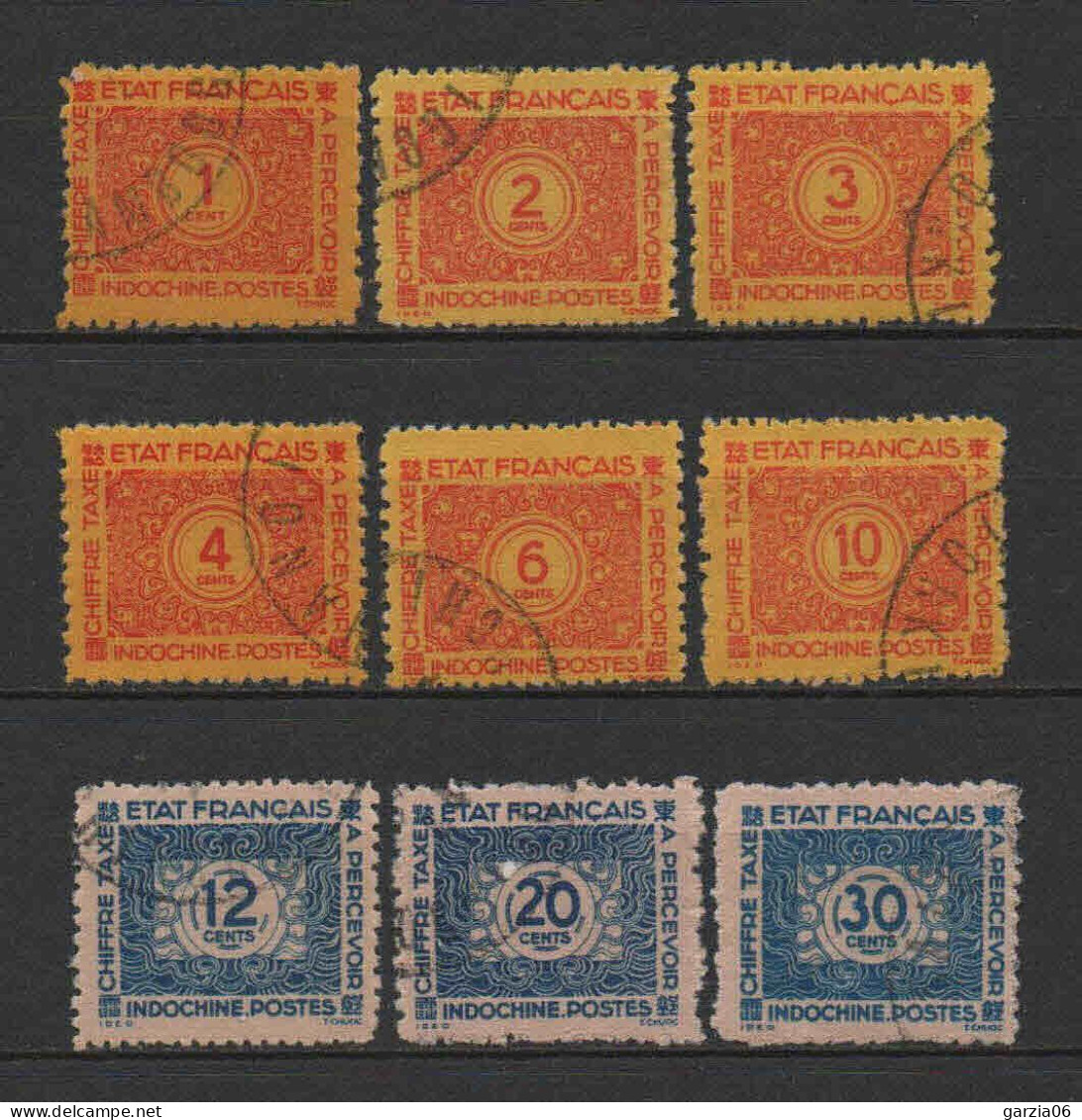 Indochine  - 1944  - Tb Taxe -  N° 75 à 83 - Oblit - Used - Portomarken