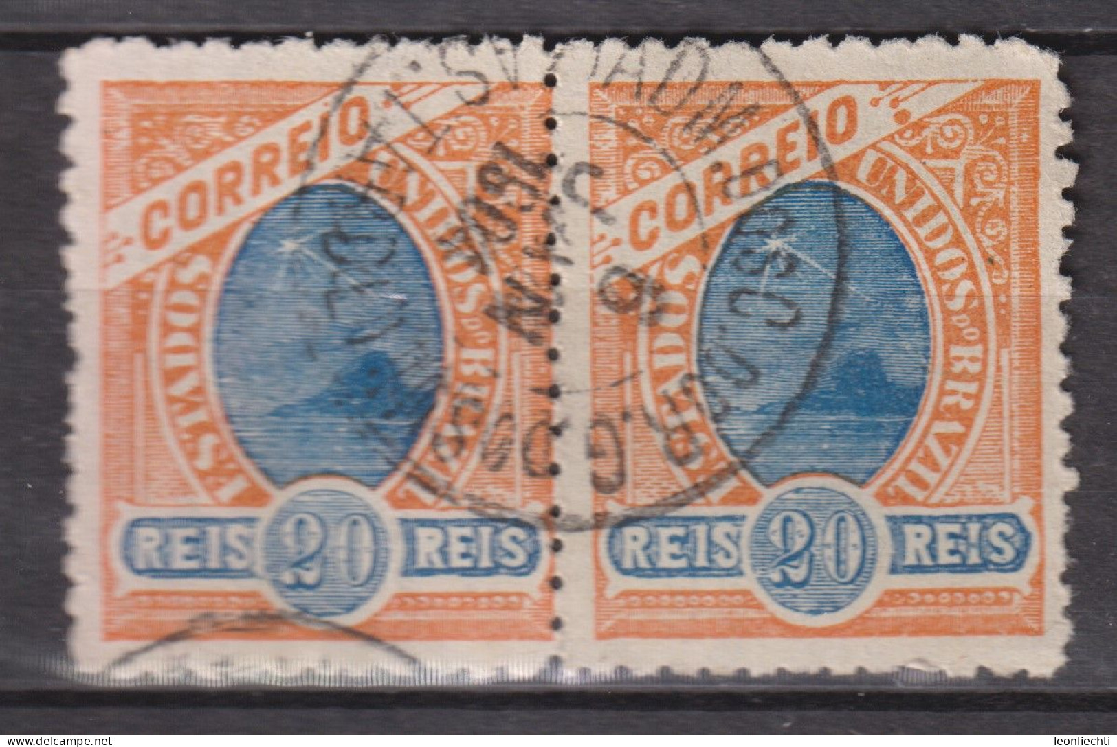 1905 Brasilien Mi:BR 155, Sn:BR 167, Yt:BR 120, Sugarloaf Mountain,Republican Dawn With Watermark - Used Stamps