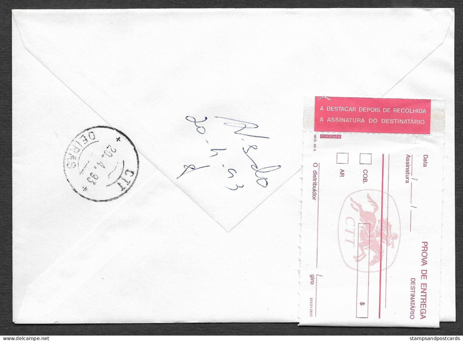 Portugal Lettre Recommandée Cachet Commemoratif Lagos Algarve Expo Philatelique 1993 R Cover Event Cancel Stamp Expo - Annullamenti Meccanici (pubblicitari)