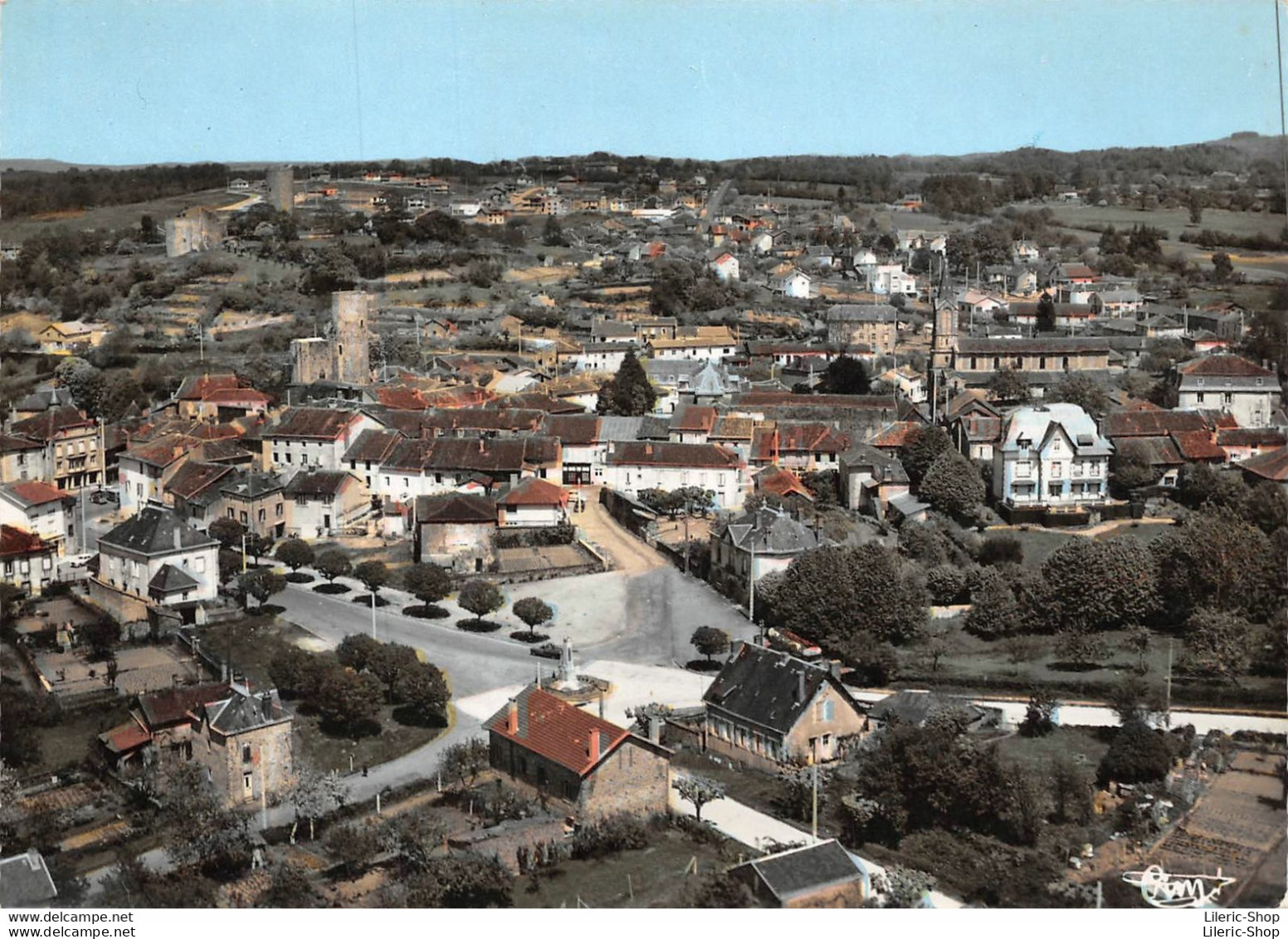 CHÂLUS (87) CPSM ±1970 - Vue Générale Aérienne  - Éd. COMBIER - - Chalus