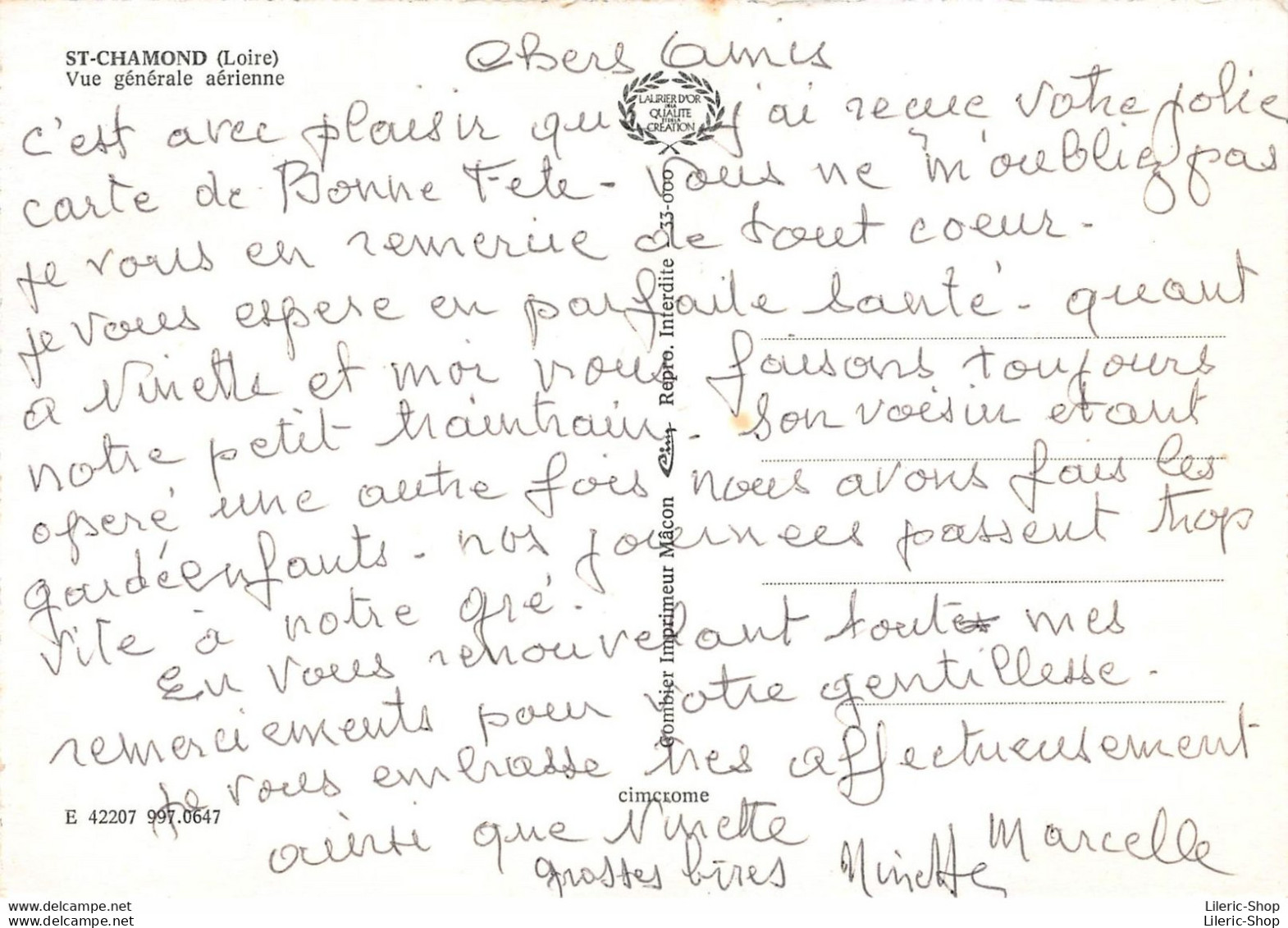 SAINT-CHAMOND (42) CPSM ±1970 - Vue Générale Aérienne -Éd. COMBIER - - Saint Chamond