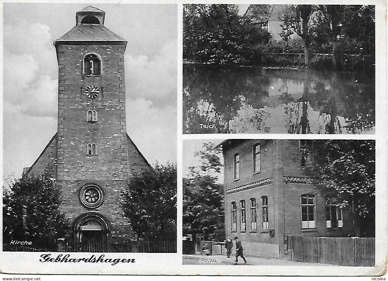 CPA ALLEMAGNE - Salzgitter - Gebhardshagen - Teich , Schule, Kirche - Salzgitter