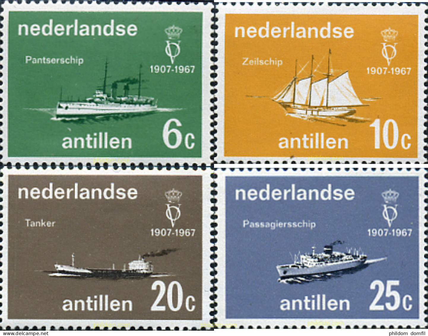 282895 MNH ANTILLAS HOLANDESAS 1967 60 ANIVERSARIO DE LA ASOCIACION "NOTRE FLOTA" - Antilles