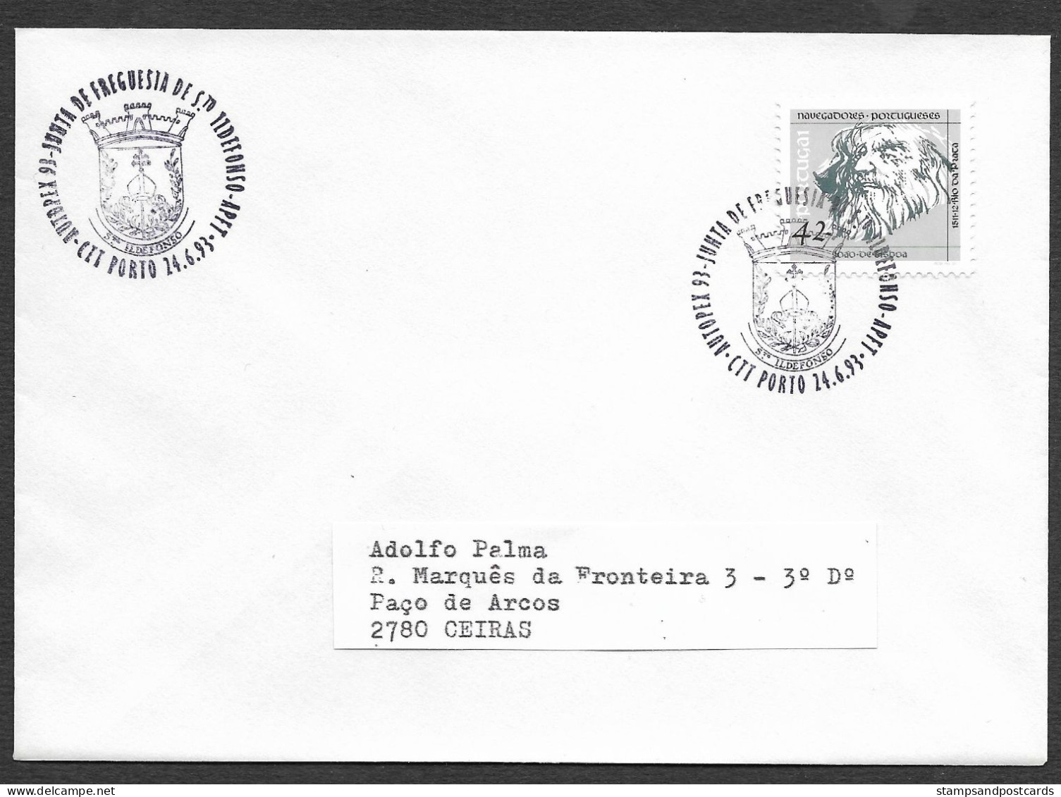 Portugal Cachet Commemoratif 1993 Expo Philatelique Santo Ildefonso Porto Event Postmark Philatelic Expo - Postal Logo & Postmarks