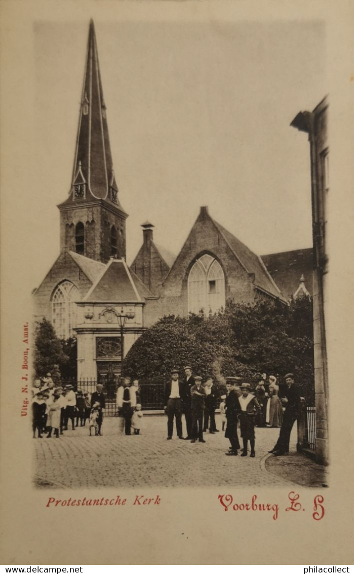 Voorburg (ZH) Protestantsche Kerk (Veel Volk) Ca 1900 - Voorburg