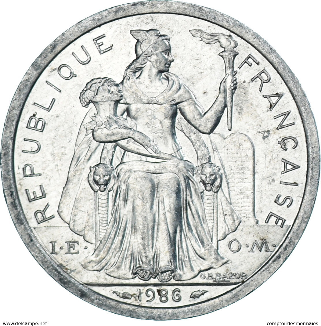 Monnaie, Polynésie Française, 2 Francs, 1986, Paris, TTB+, Aluminium, KM:10 - Frans-Polynesië