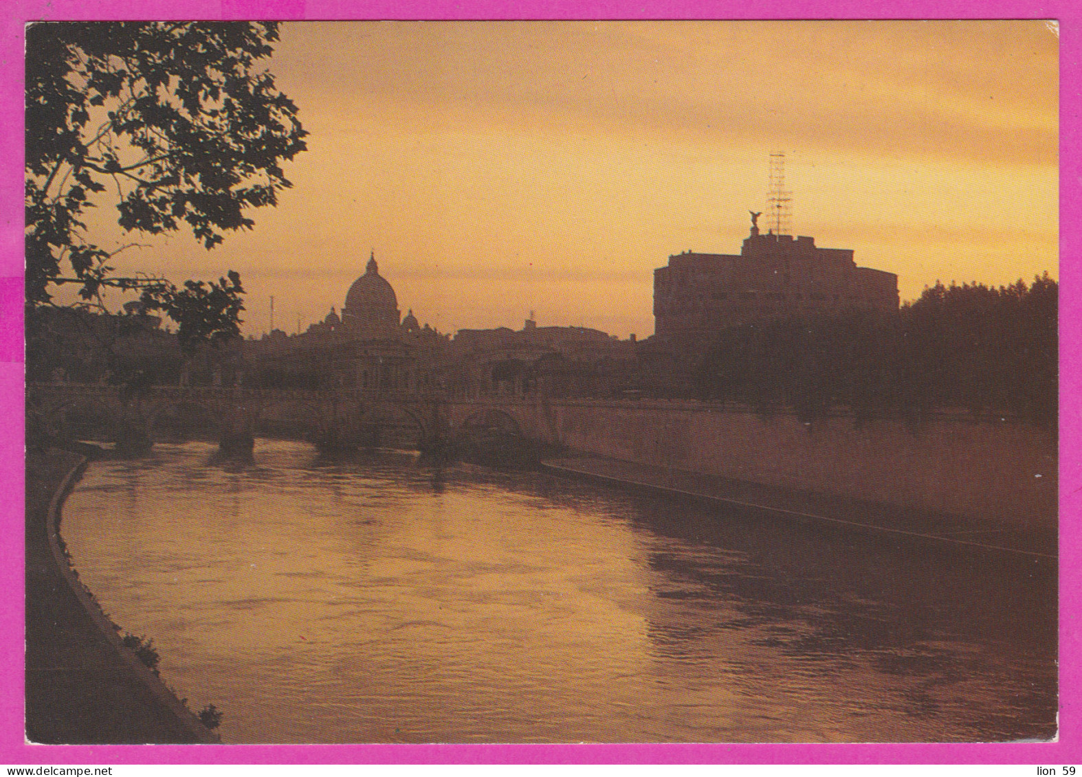 290425 / Italy - Roma (Rome)  - Nacht Night Nuit St. Angelo Bridge And Castle , Ponte Bruche PC 588 Italia Italie - Ponts