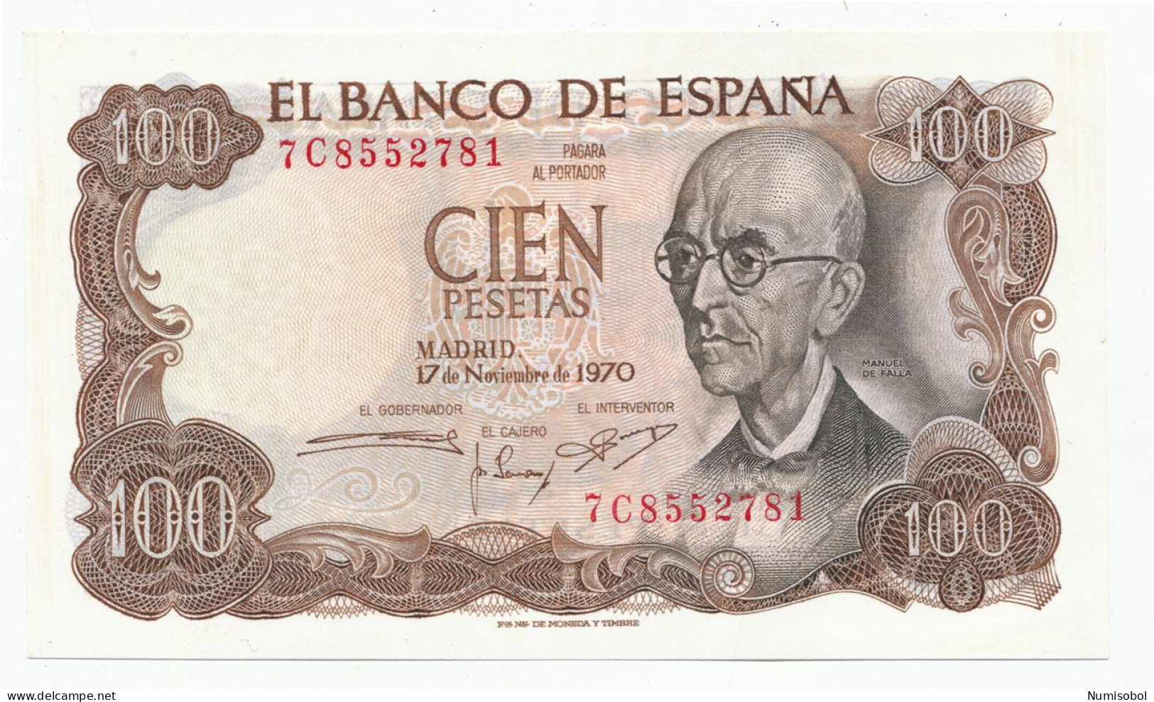 SPAIN, ESPAÑA - 100 Pesetas 17.11. 1970. P152a, UNC. (S005) - 100 Pesetas