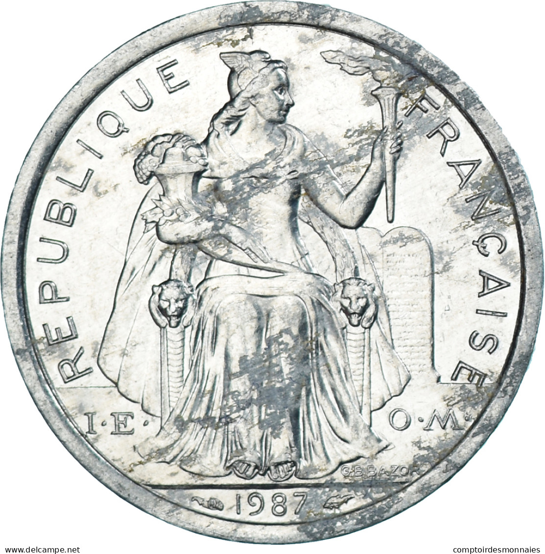 Monnaie, Polynésie Française, 2 Francs, 1987, Paris, TTB+, Aluminium, KM:10 - Frans-Polynesië