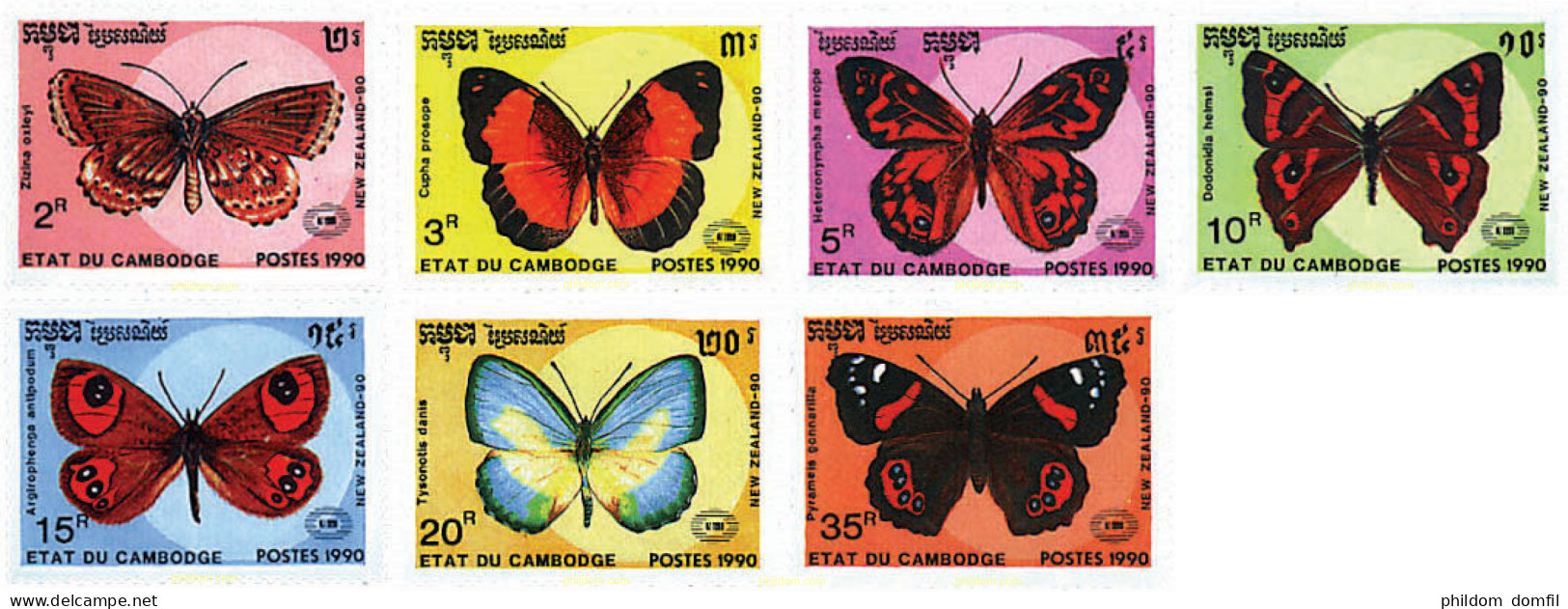 75606 MNH CAMBOYA 1990 NEW ZEALAND 90. EXPOSICION FILATELICA INTERNACIONAL - Araignées