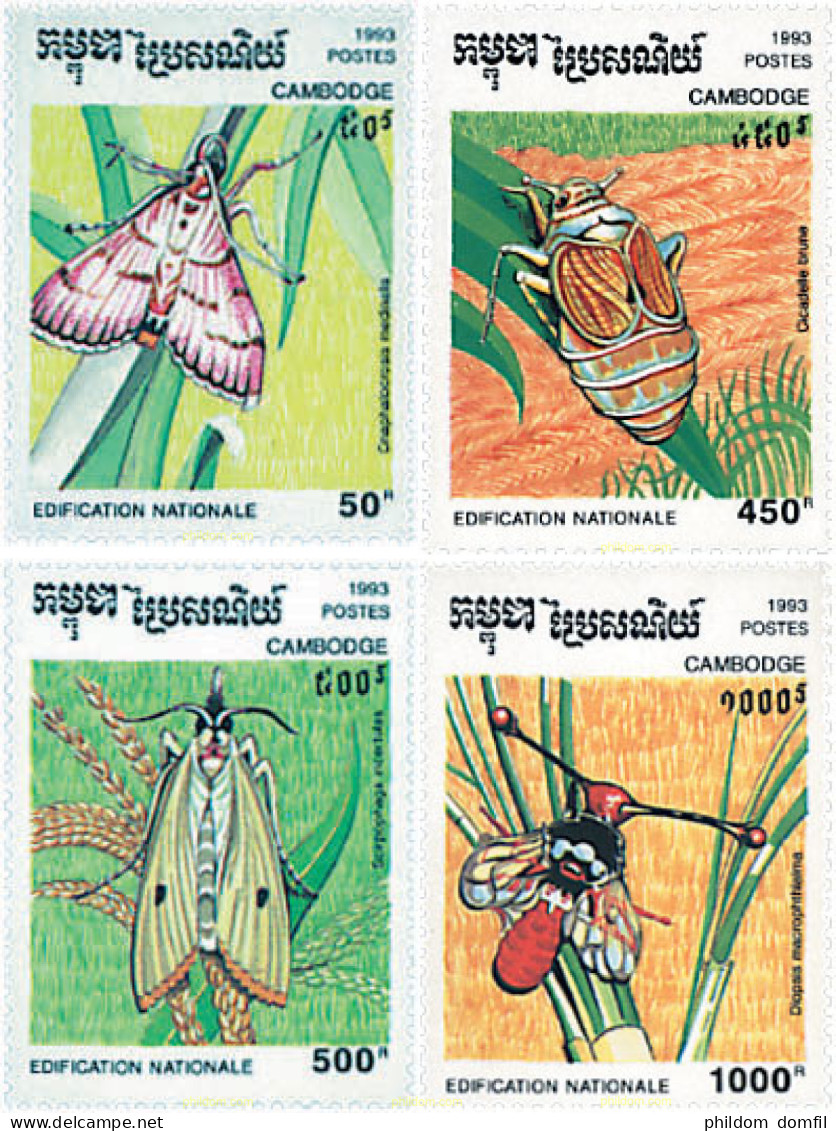 75610 MNH CAMBOYA 1993 EDIFICACION NACIONAL, INSECTOS - Araignées